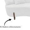 Namoradeira Sofá Feijão Luna Orgânica Couro Branco - 6