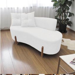 Namoradeira Sofá Feijão Luna Orgânica Couro Branco - 9