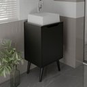 Ver imagem 1 de Gabinete para Banheiro 45cm Preto com 1 Porta Bn3641 Tecnomobili