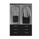 Ver imagem 4 de Guarda Roupa Casal Treviso 4 Portas 6 Gavetas - Black Black