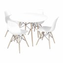 Ver imagem 1 de Conjunto Mesa Eames Branca 90cm e 4 Cadeiras Eames Pp Branca