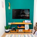 Ver imagem 1 de Rack de TV Industrial de Ferro 1,20m Carvalho e Preto