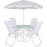 Conjunto Noronha em Aluminio 4 Cadeiras + Mesa + G-sol Branco Bel - 7