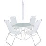 Conjunto Noronha em Aluminio 4 Cadeiras + Mesa + G-sol Branco Bel - 5