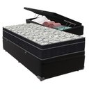 Ver imagem 1 de Cama Box Baú e Colchão Airtech 150 Espuma D45 Solteiro Ortobom Solteiro Preto