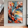 Quadro Decorativo Abstrato Vibrante com Moldura Caixa Preta, Ideal para Ambiente de Sala e Quarto - 2