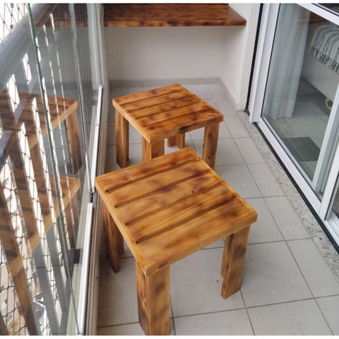 Banqueta de Madeira, Banco Decorativo, Decoração Ps8