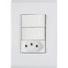 Conjunto 4x2 com 2 Interruptores Simples 10 a 250 V e 1 Tomada 2p+t 20 a 250 V Tramontina Liz Branco - 1