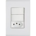 Ver imagem 1 de Conjunto 4x2 com 2 Interruptores Simples 10 a 250 V e 1 Tomada 2p+t 20 a 250 V Tramontina Liz Branco