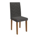 Ver imagem 2 de Conjunto 6 Cadeiras de Jantar com Pés em MDF Estofadas Fidelitá Itália Freijó/Grafite