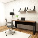 Ver imagem 1 de Mesa Escrivaninha Reta Industrial 170cm Pés Metal