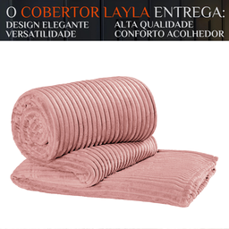 Cobertor Casal Queen Grosso Layla Canelada Super Quentinha Velvet:rosa - 2