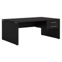 Ver imagem 1 de Mesa Escritório 1,70x0,70m - c/ Gavetas - Preto/Preto - 26022