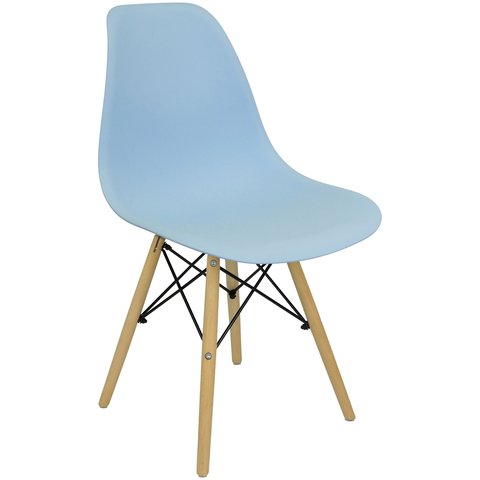 Cadeira Charles Eames Eiffel Wood Design - Azul Claro
