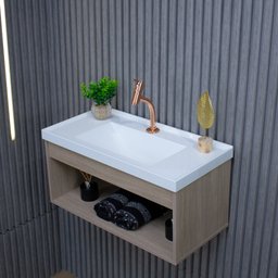 Gabinete Armario para Banheiro 100% MDF Zoff 63cm com Cuba - 3