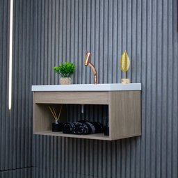 Gabinete Armario para Banheiro 100% MDF Zoff 63cm com Cuba - 2