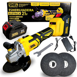 Esmerilhadeira Lixadeira Angular a Bateria 21v Motor Brushless Snel Ferramentas - 4