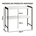 Ver imagem 5 de Aparador Estante Multiuso para Cozinha 2 Prateleiras Londres Pé de Ferro - Jm3 Móveis:branco