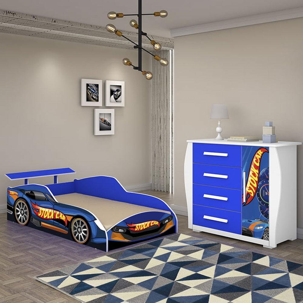 Quarto Infantil Carrinhos Azul Marinho