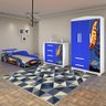 Jogo de Quarto Infantil Carro Stock Car Azul Marinho - 1