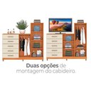 Ver mais imagens de Cômoda Chicago c/ Cabideiro 2 Portas 5 Gavetas Cinamomo/Off White- Fellicci Móveis
