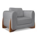 Ver imagem 5 de Kit Poltrona e Sofá Living 2 Lugares 1,80m Lottus Linho Grafite Pés Castanho - Pallazio