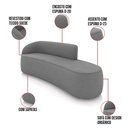 Ver imagem 3 de Sofá 4 Lugares Orgânico 220cm Morgan e 2 Poltronas Lua Suede Grafite D03 - D’Rossi