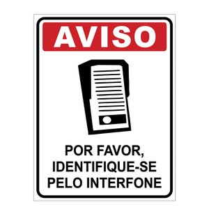 Placa Interfone Toque Identifique-se E Aguarde Ser Atendido 20x15cm TaColado 03 Unidades