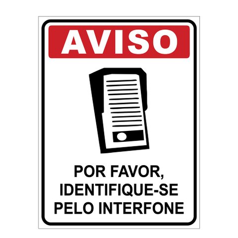 Placa Interfone Toque Identifique-se E Aguarde Ser Atendido 20x15cm TaColado 03 Unidades