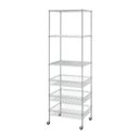 Ver imagem 3 de Estante Aço Cromado 6 Prateleiras Rack Aramado c/ Rodas Maxime