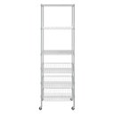 Ver imagem 1 de Estante Aço Cromado 6 Prateleiras Rack Aramado c/ Rodas Maxime