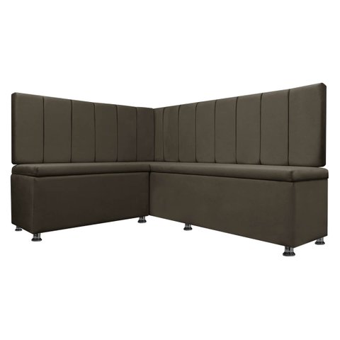 Canto Alemão Ripado 4 Lugares 1,25x1,60m Veludo - Sofa Store:veludo Marrom