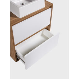 Gabinete para Banheiro com Cuba 60cm Mdf Freijo com Branco Dubai - On Móveis - 6