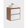 Gabinete para Banheiro com Cuba 60cm Mdf Freijo com Branco Dubai - On Móveis - 3
