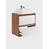 Gabinete para Banheiro com Cuba 60cm Mdf Freijo com Branco Dubai - On Móveis - 5