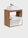 Ver imagem 4 de Gabinete para Banheiro com Cuba 60cm Mdf Freijo com Branco Dubai - On Móveis