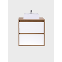 Ver imagem 2 de Gabinete para Banheiro com Cuba 60cm Mdf Freijo com Branco Dubai - On Móveis