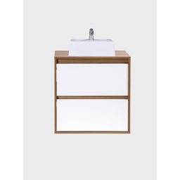 Gabinete para Banheiro com Cuba 60cm Mdf Freijo com Branco Dubai - On Móveis - 2