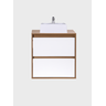 Gabinete para Banheiro com Cuba 60cm Mdf Freijo com Branco Dubai - On Móveis - 2