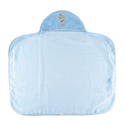 Toalha para Bebes com Fralda Macia e Capuz Bordado 70cm X 90cm 100% Algodão Gramatura 340g/m:azul - 2