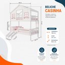 Ver imagem 4 de Beliche Casinha Dos Sonhos com Varanda Kit Escorregador e Grade Proteção Madeira Maciça Branco |