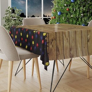 1 Toalha Mesa Festa TNT Estampado Natal Iluminado 140x140