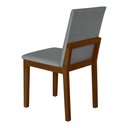 Ver imagem 4 de Kit 6 Cadeiras de Jantar Luxo Pérola Estofadas em Linho Cinza Base Madeira Maciça Imbuia