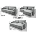 Ver imagem 7 de Sofá Tango 2,00m sem Caixa, Retrátil e Reclinável Veludocristal Cinza - Netsofas