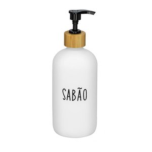 Porta Sabonete Líquido Banheiro Doha 500ml Branco Hauskraft