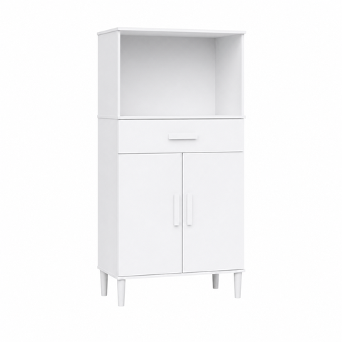 Balcão Micro-Ondas Duplo 2 Portas 1 Gaveta Branco Formimóveis