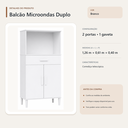 Ver imagem 4 de Balcão Micro-Ondas Duplo 2 Portas 1 Gaveta Branco Formimóveis