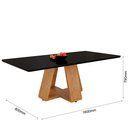 Ver imagem 2 de Mesa Retangular 160cm para Sala de Jantar ou Estar 6 Lugares:preto