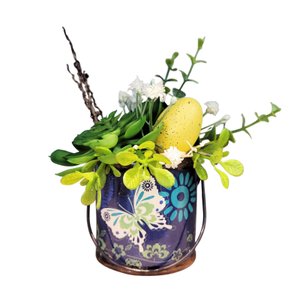 Arranjo De Páscoa Para Mesa Com Ovos 14x11cm Borboleta