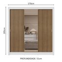 Ver imagem 4 de Guarda-roupa Casal 3 Portas de Correr com Espelho 2 Gavetas Branco/rustic Sublime Madesa